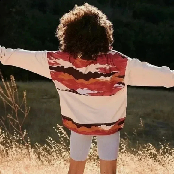 Free People Fp Movement Daybreak Sweater Half Zip Print Pullover NWOT - Size XS - Picture 2 of 6